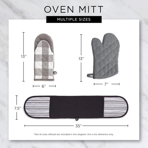 DII Double Strip Chef Kitchen Cooking & Baking Collection, Double Oven Mitt, 35x7.5, Mineral Gray...