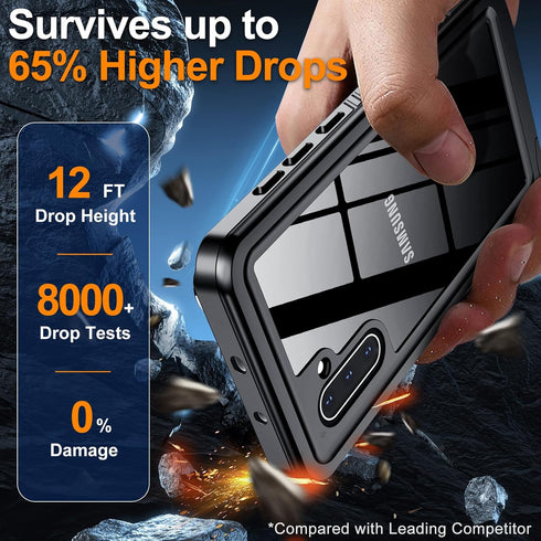 Hualele for Samsung Galaxy Note 10 Case Waterproof, Built in Lens & Screen Protector Rugged Full Body Heavy Duty Protective Military Grade IP68 Un...