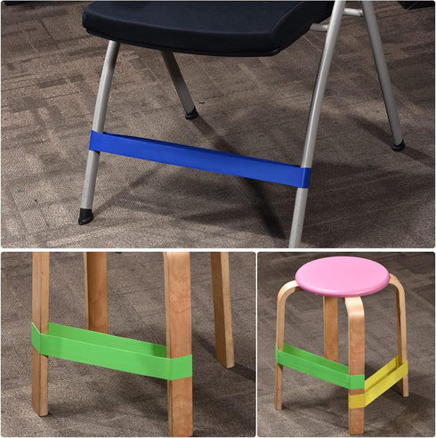 MECCANIXITY Anti Slip Feature Chair Bands, Flexible Seating Elastic Latex Bands for Home Office, Half Fold Length 250mm, Thickness 1mm, Black Pack...