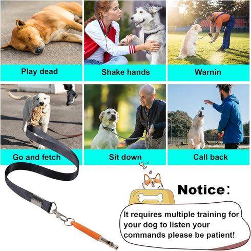 3Pack Ultrasonic Dog Whistle,Dog Whistle to Stop Barking,Recall Training,Professional Ultrasonic Dog Training Whistle with Dog Clicker Lanyards...