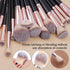 18 Pcs Makeup Brushes with Case, MAANGE Premium and Professional Makeup Brush Set For Foundation Blending Powder Concealers Eyeshadows Blush, Pink...