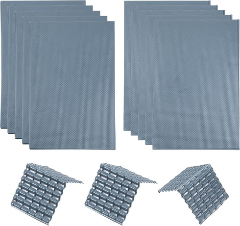 MECCANIXITY Miniature Roof Tiles PVC Model Roof Tiles Mini DIY Tiles Model Building Set for Model Building Dolls Houses Garden Sand Table 29.5x19....