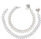 Traditional Indian Style Silver Curved Edge Payal Bell Anklet Pair Set For Women - Beach Party Dance Wedding...