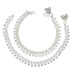 Traditional Indian Style Silver Curved Edge Payal Bell Anklet Pair Set For Women - Beach Party Dance Wedding...