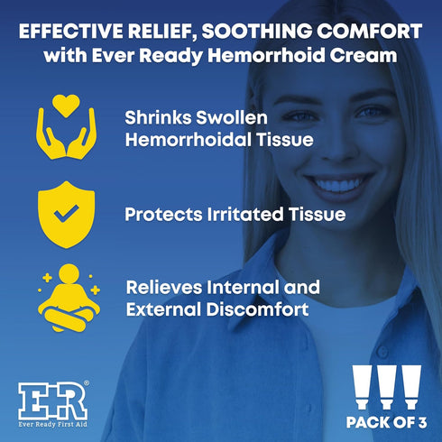 Ever Ready First Aid Hemorrhoidal Pain Relief Ointment - Fast Acting Treatment for Itch, Swelling, and Maximum Strength Pain Relief, 2 oz (57g) Pe...
