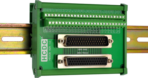 DIN Rail Mount D-SUB Male-Female Interface Module Terminal Block Breakout Board (DB50)...