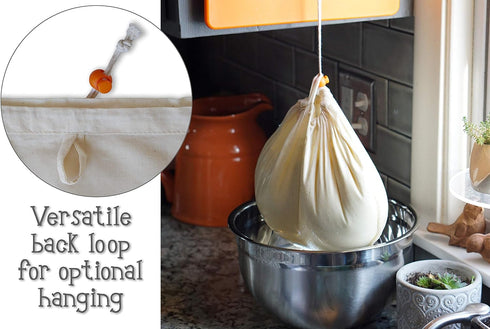 Greek Yogurt Strainer Pouch, Organic Cotton (16"X9") / Reusable Cheesecloth Alternative...