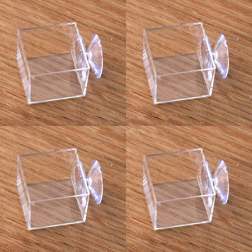 crapelles 4pcs mini insect water dish, Transparent and harmless plastic, small reptile feeding feeder, crickets pet worm cups spider gecko Butterf...