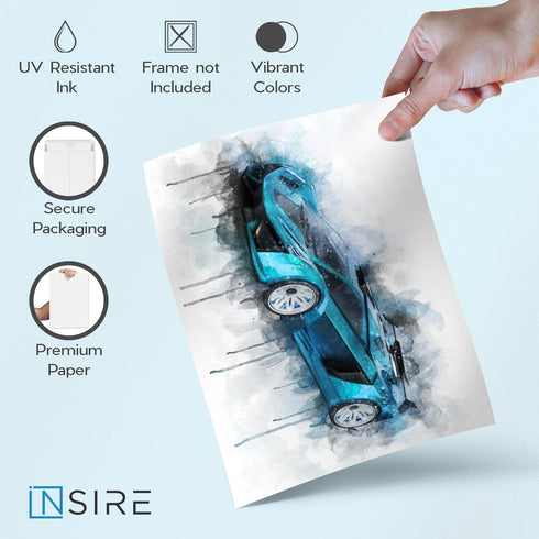 Insire Car Posters for Boys Room, Wall Art, Cars Posters Unframed (8x10)...