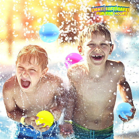 Reusable Water Balloons 12 Glow in The Dark Water Balls Latex-Free Silicone Water Splash Ball with Mesh Bag Quick-Fill Water Bomb for Kids Teens S...