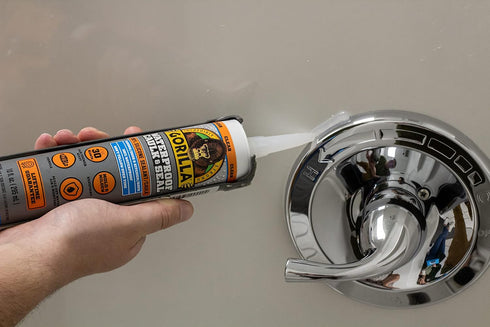 Gorilla Waterproof Caulk & Seal 100% Silicone Sealant; Clear; 10oz Cartridge (Pack of 2)...
