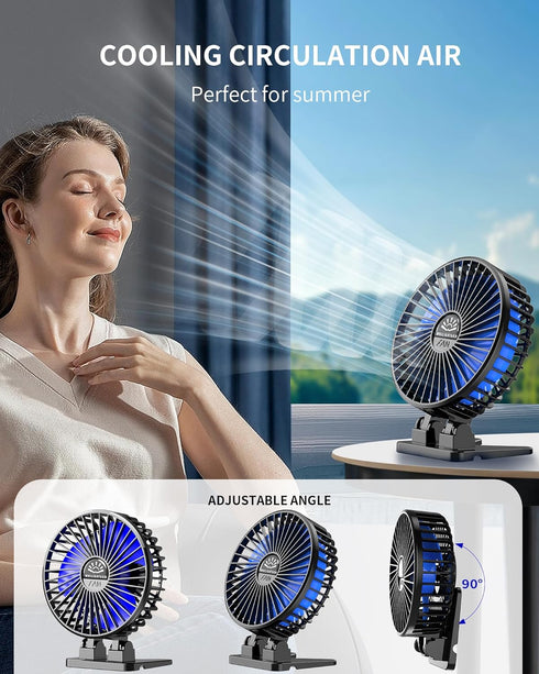 Desk Fan, USB Fan for Desk, Mini Desk Fan, 3 Speed Rotation Strong Wind, Protable Small Desktop Cooling Fan, Quite Mini Personal Fan for Home Offi...