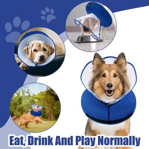 Inflatable Dog Cone Collar,Dog Cone Collar for Large Medium Small Dogs Adjustable Recovery Cone for Pets After Surgery Soft Dog Cone with Enhanced...