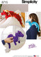 Simplicity 8715 Children's Stuffed Animal Dragon Toy Sewing Patterns by Beezee Art, One Size Only...