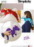 Simplicity 8715 Children's Stuffed Animal Dragon Toy Sewing Patterns by Beezee Art, One Size Only...