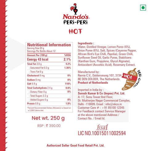 Nando's Hot Peri-peri Sauce 250ml...
