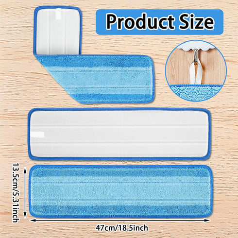 4 PCS Replacement Mop Pads, Microfiber Cleaning Mop Compatible with Bona Mop, Washable & Reusable Mop Refill Pads for Hardwood Floor,18 Inch, Blue...
