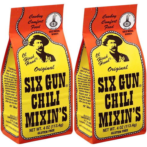Original Six Gun Chili Mixin's Spice Mix, 4 Ounces, Pack of 2...
