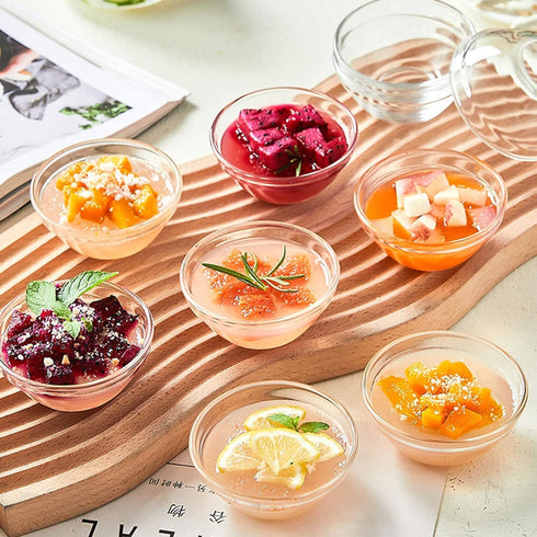 12 Pack 3.5" Clear Glass Bowls, 4.5oz Soy Sauce Dipping Bowls, Stackable Serving Bowls for Ramekins Appetizer Tray, Sauce Dish, Tomato Sauce, Sala...