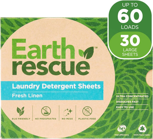 Laundry Detergent Sheets - Up To 60 Loads (30 Sheets) - Ultra Concentrated Liquidless Dry Laundry Detergent, Ideal For Sensitive Skin, Eco Friendl...