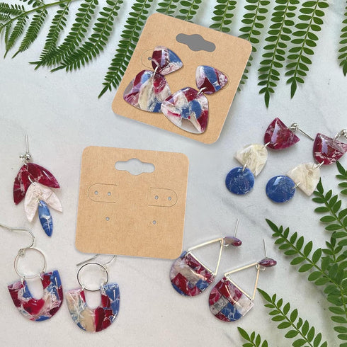joycraft Earring Cards - 2" Kraft Earring Display Holder Cards, 100Pcs Blank Paper Cards with 6 Holes, Jewelry Display Cards for Selling, Hanging ...