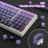 PBT Gradient Purple Keycaps Side Printed Shine Through Keycaps Set Cherry Profile Double Shot Custom Keycaps Minimalist Style for Mechanical Keybo...