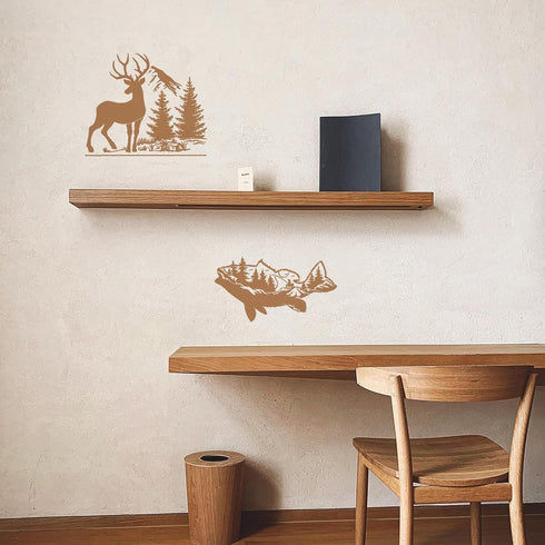 9 PCS Animal Stencils Wild Animal Stencils for Painting Reusable Deer Wolf Bear Owl Stencils Templates Large Jungle Animal Painting Stencils for P...