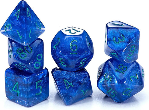 Gake Keeper Games & Dice: Sui Generis Dice - Astral Dragon - Indigo - 7 pc Resin Dice Set, Holographic Glitter, 4 Layers, Role Playing Games Acces...