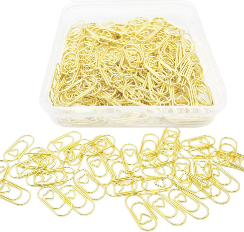 120 PCS Gold Heart Shaped Paper Clips 0.78inch Small Paper Clips Cute Mini Paperclips Invitations Paperclips Decorative Paper Clips for Office Sch...
