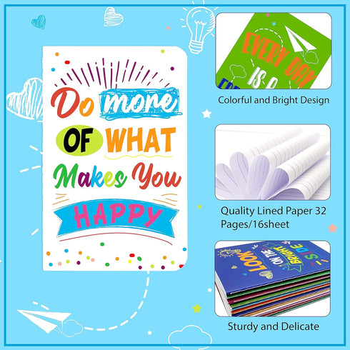 24 Pcs Mini Colorful Notebooks, Funny Motivational Journals Notepads Inspirational Notepads Small Pocket Notebook for Kids Teacher School Office G...