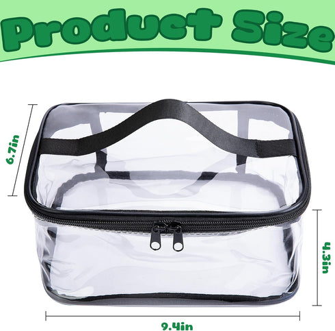 4 Packs Clear Toy Storage Bags- 9.4 x 6.7 x 4.3 Inch Transparent PVC Toy Organizing Bags with Zipper- Waterproof Toy Storage Organizer Pouch for B...