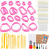 Yayatty 400 PCS Polymer Clay Cutters Set, 18 Shapes Clay Earring Cutters with Earrings Accessories, Clay Pattern Cutting Molds, Plastic Clay Cutte...