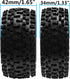 4Pack HIRCQOO OD 88mm/3.46" Front and Rear Rubber Tire Tyre & Plastic Wheel Rims 12mm Hex Hub Compatible with Redcat HPI HSP ExceedRC Kyosho Losi ...