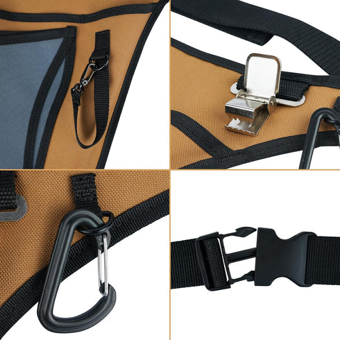 KUNN Garden Tool Waist Belt - 4 Deep Pockets Tool Apron for Women Men,Utility Pouch for Gardening,Electrican,Florists,Plumbing...