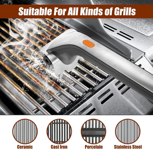 BetterDay 2 Replaceable Stainless Steel Brush Heads for Betterday's Electric Grill Brush(Silver-brush head)...