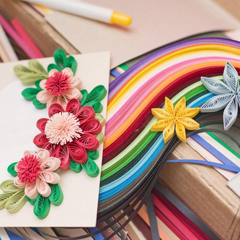 PATIKIL 1300pcs Quilling Strips Paper, 5mm x 39cm Origami Paper Quilling Kits for Adults Beginner Art DIY Craft Christmas, Multicolor...