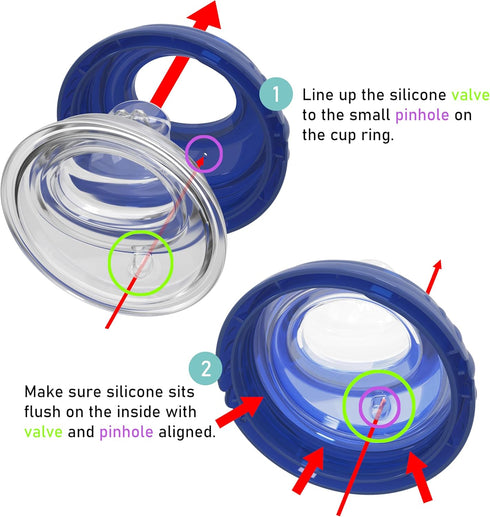 Nuby Clik-It Grip N' Sip Soft Spout No-Spill Training Sippy Cup with Handles - (3-Pack) 10 oz - 4+ Months - Blue/Green/Red...