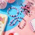 Assorted Pink and Black Beads Kit Pink Heishi Clay Beads Black Pearl Beads Glass Seed Beads Small Rondelle Pony Beads for Crafts DIY Bracelet Jewe...