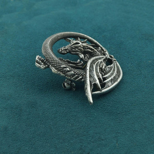 Carved Dragon Brooch Men Jewerly Accessories...