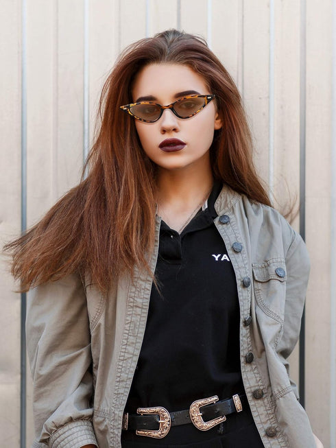 Frienda Vintage Cat Eye Leopard Sunglasses Retro Cat Eye Sunglasses for Women Men Classic Retro Designer Style Leopard (Brown) (Brown)...