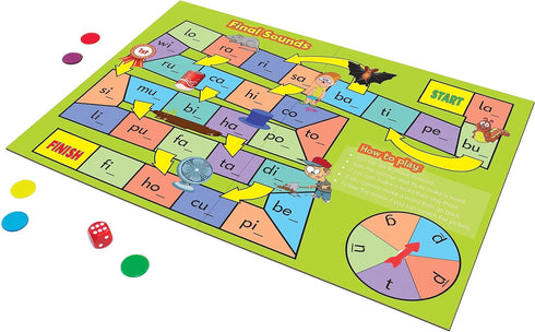 Junior Learning Phonics Board Games Set, 6 Counters, Ages 4-5, Language Skills, Pre K-K, Medium...
