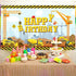 Irenare Construction Happy Birthday Backdrop Dump Truck Background Excavator Crane Birthday Party Banner Digger Excavator Truck Background Photogr...