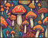 Posterizer 1 pcs- psychedelic funky hippie colorful rainbow mushrooms 3-Fantasy & Fiction Art-Retro Art- Living Room Bedroom Decor- unframed wall ...