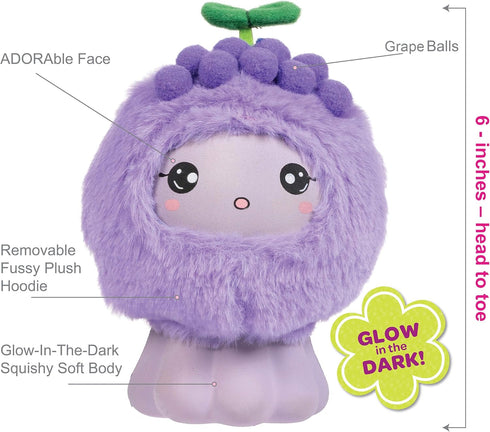 ADORA Soft & Squishy Grape Fruit Plush, Farm Fresh Scented Plush Toy Birthday Gift for Ages 1+ - Goofy Grape...