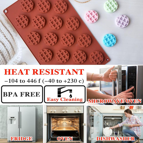 2 Pieces 18-Cavity Silicone Break Apart Chocolate Moulds,Silicone Square Mold,Non-Stick Candy Chocolate Bar Mold,Reusable Candy Protein Silicone C...