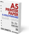 A5 Blank Paper 6-Hole Punched, 250 Sheets (500 Pages), 100 GSM, Printer Paper 148mm x 210mm (5.83 in. x 8.27 in.)...