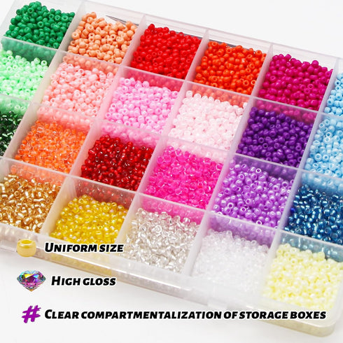 Glass Seed Beads Kit, 3mm Small Waist Beads 8/0 with Elastic String Tweezers for Jewelry Making Bracelet Necklaces DIY Crafting...