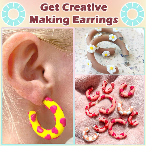 TAINSKY 4 Pcs Polymer Clay Hoop Guide, Polymer Clay Cutters for Polymer Clay Jewelry Making, Plastic Hoop Earring Maker Guide for Polymer Clay Ear...