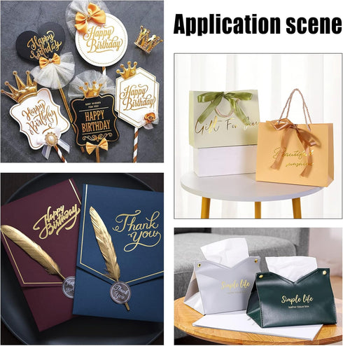 SUPERFINDINGS 3 Rolls Total 90m/295ft Hot Foil Stamping Paper 3 Sizes Gold Hot Foil Paper Roll Heat Transfer Foil Paper for Card Making Sparkling ...