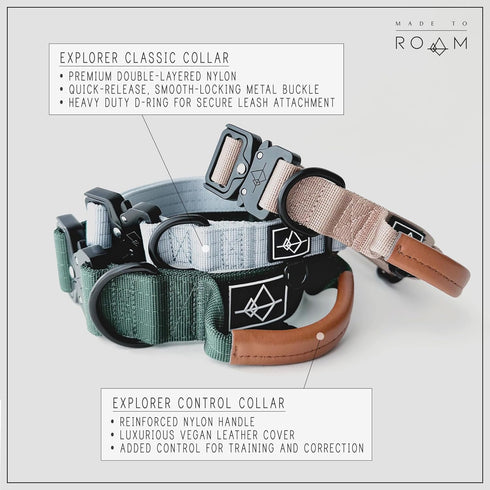 Made to ROAM Premium Dog Collar - Adjustable Heavy Duty Nylon Collar with Quick-Release Metal Buckle (Oregon Haze, Classic Size 2)...